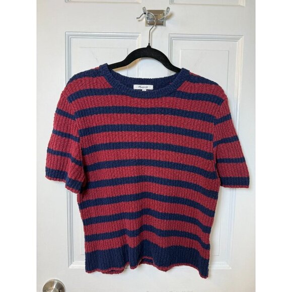 Madewell Women's Red and Blue Striped Pullover Crewneck Sweater - XL - Picture 2 of 11